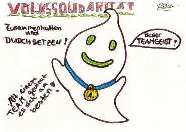 Auf diesem Bild ist unser Teamgeist zu sehen. Er wurde von Lilly künstlerisch interpretiert.