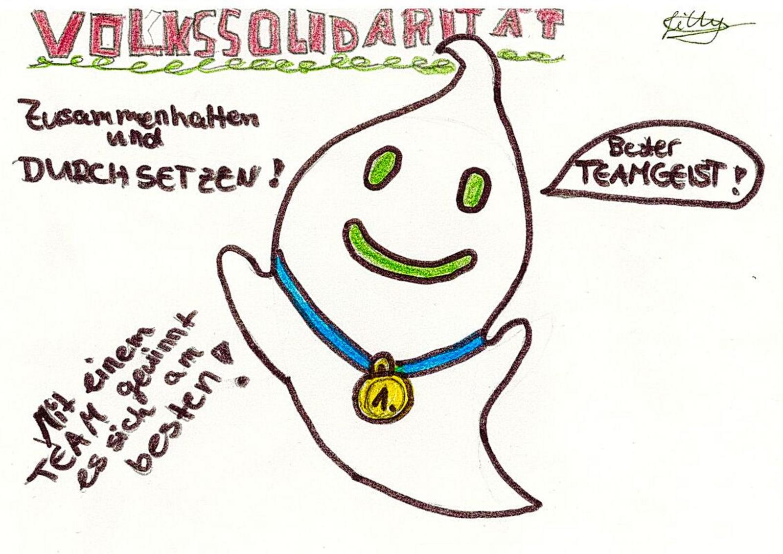 Auf diesem Bild ist unser Teamgeist zu sehen. Er wurde von Lilly künstlerisch interpretiert. 